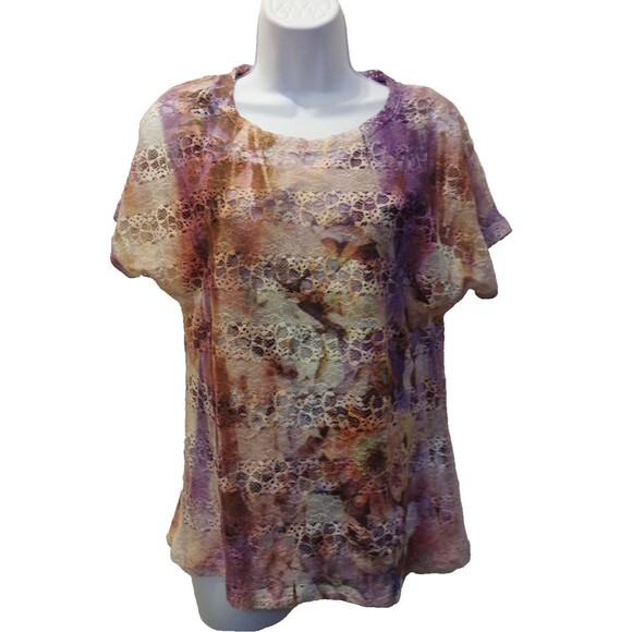 Chico's Many Melodies Duet Top Layered Top Multi colored Floral Size 0 NWT - Picture 1 of 11
